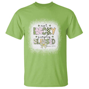 Not Lucky Simply Blessed T Shirt Blessed Christian Shamrocks St Patricks Day TS11 Lime Print Your Wear