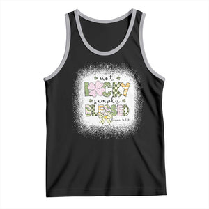 Not Lucky Simply Blessed Tank Top Blessed Christian Shamrocks St Patricks Day TS11 Black Athletic Heather Print Your Wear