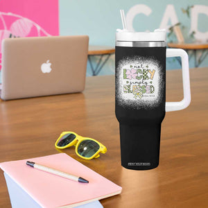Not Lucky Simply Blessed Tumbler With Handle Blessed Christian Shamrocks St Patricks Day TS11 Print Your Wear
