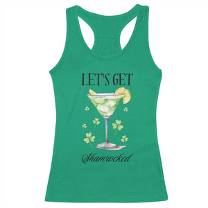 Funny Irish St Patrick's Day Cocktail Racerback Tank Top Let's Get Shamrocked Irish Festival TS11 Irish Green Print Your Wear