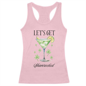 Funny Irish St Patrick's Day Cocktail Racerback Tank Top Let's Get Shamrocked Irish Festival TS11 Light Pink Print Your Wear