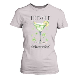 Funny Irish St Patrick's Day Cocktail T Shirt For Women Let's Get Shamrocked Irish Festival TS11 Ice Gray Print Your Wear