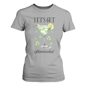 Funny Irish St Patrick's Day Cocktail T Shirt For Women Let's Get Shamrocked Irish Festival TS11 Sport Gray Print Your Wear