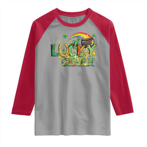 Funny St Patrick's Day Lucky Charm Raglan Shirt Rainbow Gold Pot Clover TS11 Sport Gray Red Print Your Wear