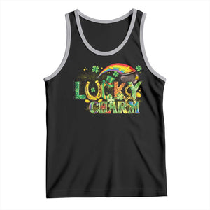 Funny St Patrick's Day Lucky Charm Tank Top Rainbow Gold Pot Clover TS11 Black Athletic Heather Print Your Wear