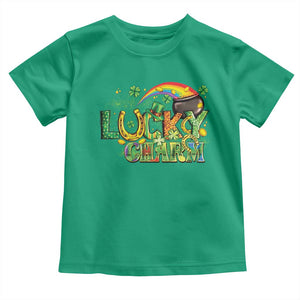 Funny St Patrick's Day Lucky Charm Toddler T Shirt Rainbow Gold Pot Clover TS11 Irish Green Print Your Wear