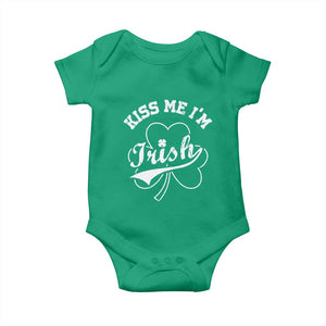 Funny Kiss Me I'm Irish St Patricks Day Baby Onesie Vintage Shamrock TS11 Irish Green Print Your Wear