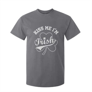 Funny Kiss Me I'm Irish St Patricks Day T Shirt For Kid Vintage Shamrock TS11 Charcoal Print Your Wear