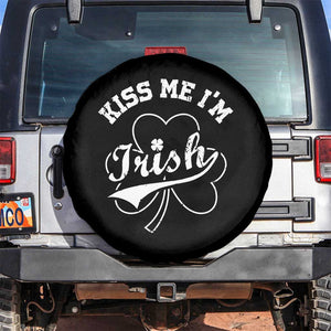 Funny Kiss Me I'm Irish St Patricks Day Spare Tire Cover Vintage Shamrock TS11 No hole Black Print Your Wear