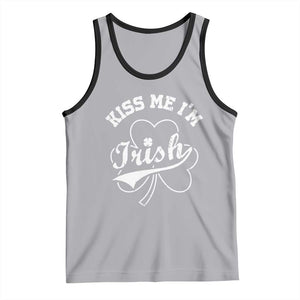 Funny Kiss Me I'm Irish St Patricks Day Tank Top Vintage Shamrock TS11 Athletic Heather Black Print Your Wear