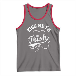Funny Kiss Me I'm Irish St Patricks Day Tank Top Vintage Shamrock TS11 Deep Heather Red Print Your Wear