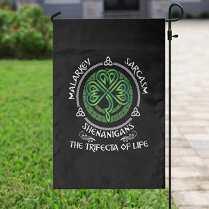 Funny St Patricks Day Irish Pride Garden Flag Malarkey Sarcasm Shenanigans The Trifecta Of Life TS11 Print Your Wear