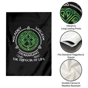 Funny St Patricks Day Irish Pride Garden Flag Malarkey Sarcasm Shenanigans The Trifecta Of Life TS11 Print Your Wear