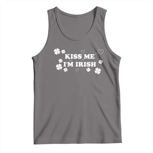 Funny Kiss Me I'm Irish St Patricks Day Tank Top TS11 Deep Heather Print Your Wear