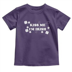 Funny Kiss Me I'm Irish St Patricks Day Toddler T Shirt TS11 Purple Print Your Wear