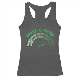Funny Irish St. Patrick's Day Racerback Tank Top Drunk-O-Meter Drinking Party Shamrock TS11 Dark Heather Print Your Wear