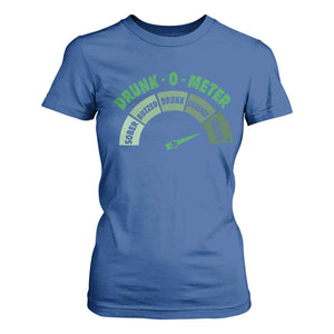 Funny Irish St. Patrick's Day T Shirt For Women Drunk-O-Meter Drinking Party Shamrock TS11 Royal Blue Print Your Wear
