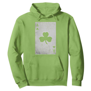 Funny St Patrick's Day Shamrock Clubs Poker Card Hoodie TS11 Lime Print Your Wear