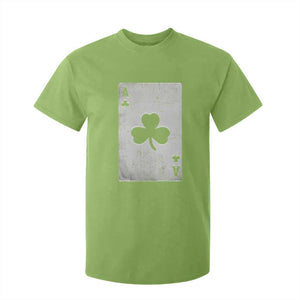 Funny St Patrick's Day Shamrock Clubs Poker Card T Shirt For Kid TS11 Lime Print Your Wear