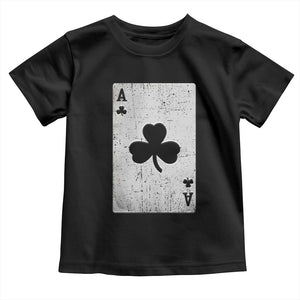 Funny St Patrick's Day Shamrock Clubs Poker Card Toddler T Shirt TS11 Black Print Your Wear