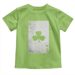 Funny St Patrick's Day Shamrock Clubs Poker Card Toddler T Shirt TS11 Lime Print Your Wear