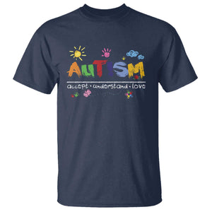 Autism Acceptance Month T Shirt Autism Accept Understand Love SPED Teachers TS11 Navy Print Your Wear