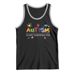 Autism Acceptance Month Tank Top Autism Accept Understand Love SPED Teachers TS11 Black Athletic Heather Print Your Wear