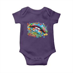 Funny Kiss My Aspergers Baby Onesie Asperger Syndrome Autism Awareness TS11 Purple Print Your Wear