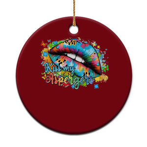 Funny Kiss My Aspergers Ceramic Ornament Asperger Syndrome Autism Awareness TS11 1pc Red Print Your Wear