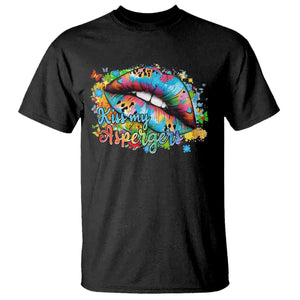 Funny Kiss My Aspergers T Shirt Asperger Syndrome Autism Awareness TS11 Black Print Your Wear