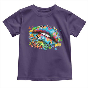 Funny Kiss My Aspergers Toddler T Shirt Asperger Syndrome Autism Awareness TS11 Purple Print Your Wear