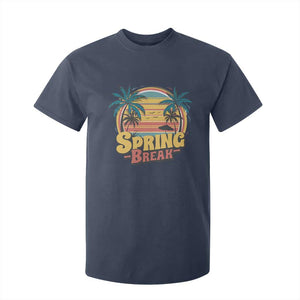 Funny Spring Break T Shirt For Kid Spring Vacation Beach Palm Tree TS11 Navy Print Your Wear