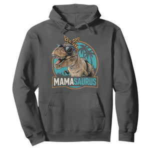 Mamasaurus Funny Dinosaur Mama Hoodie Mothers Day Family Matching TS11 Dark Heather Print Your Wear