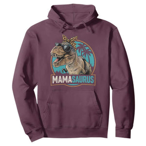 Mamasaurus Funny Dinosaur Mama Hoodie Mothers Day Family Matching TS11 Maroon Print Your Wear