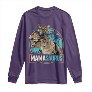 Mamasaurus Funny Dinosaur Mama Long Sleeve Shirt Mothers Day Family Matching TS11 Purple Print Your Wear