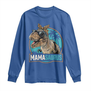 Mamasaurus Funny Dinosaur Mama Long Sleeve Shirt Mothers Day Family Matching TS11 Royal Blue Print Your Wear