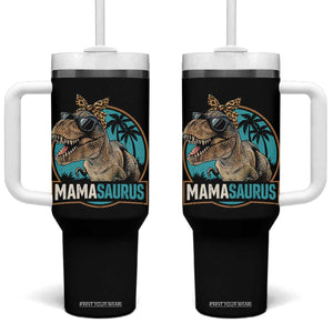 Mamasaurus Funny Dinosaur Mama Tumbler With Handle Mothers Day Family Matching TS11 One Size: 40 oz Black Print Your Wear