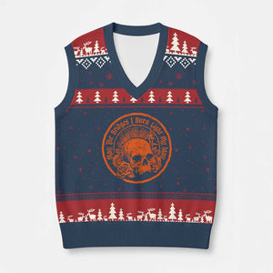 May The Bridges I Burn Light My Way V-Neck Knit Sweater Vest Gothic Skull TS11 Navy Red Print Your Wear