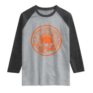 May The Bridges I Burn Light My Way Raglan Shirt Gothic Skull TS11 Heather Gray Heather Charcoal Print Your Wear