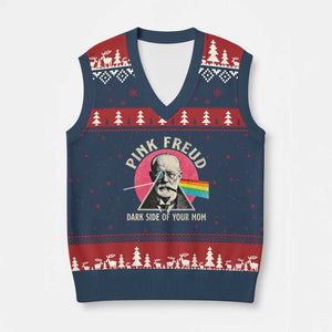 Pink Freud Dark Side Of Your Mom V-Neck Knit Sweater Vest Psychoanalysis Joke TS11 Navy Red Print Your Wear