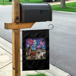 Cat Selfie with Bigfoot USA 250 Years Garden Flag Funny 4th Of July Cat Graphic TS11 Print Your Wear