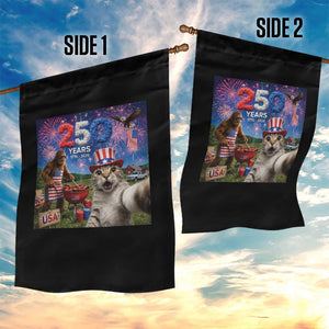 Cat Selfie with Bigfoot USA 250 Years Garden Flag Funny 4th Of July Cat Graphic TS11 Print Your Wear