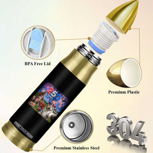 Cat Selfie with Bigfoot USA 250 Years Bullet Tumbler Funny 4th Of July Cat Graphic TS11 Print Your Wear