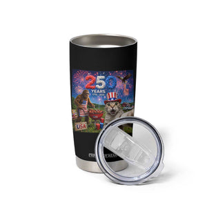 Cat Selfie with Bigfoot USA 250 Years Tumbler Cup Funny 4th Of July Cat Graphic TS11 Print Your Wear