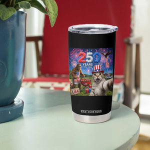 Cat Selfie with Bigfoot USA 250 Years Tumbler Cup Funny 4th Of July Cat Graphic TS11 Print Your Wear