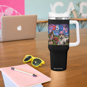 Cat Selfie with Bigfoot USA 250 Years Tumbler With Handle Funny 4th Of July Cat Graphic TS11 Print Your Wear