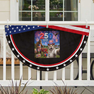Cat Selfie with Bigfoot USA 250 Years Patriotic Fan Flag Funny 4th Of July Cat Graphic TS11 2pcs pack Classic Black Print Your Wear