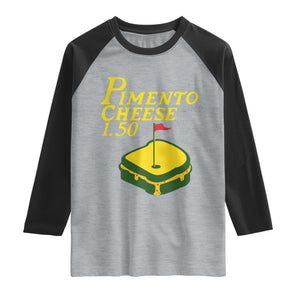 Pimento Cheese Raglan Shirt Golf Foodie Golfer Tournament TS11 Heather Gray Black Print Your Wear