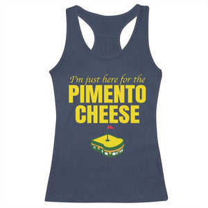 I'm Just Here For The Pimento Cheese Racerback Tank Top Funny Golf Foodie TS11 Navy Print Your Wear