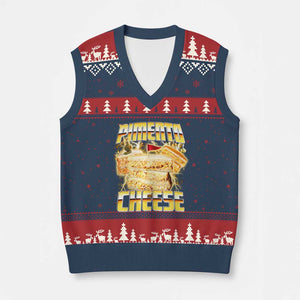 Pimento Cheese V-Neck Knit Sweater Vest Funny Cheesemonger Cheese Lovers Bootleg Art TS11 Navy Red Print Your Wear
